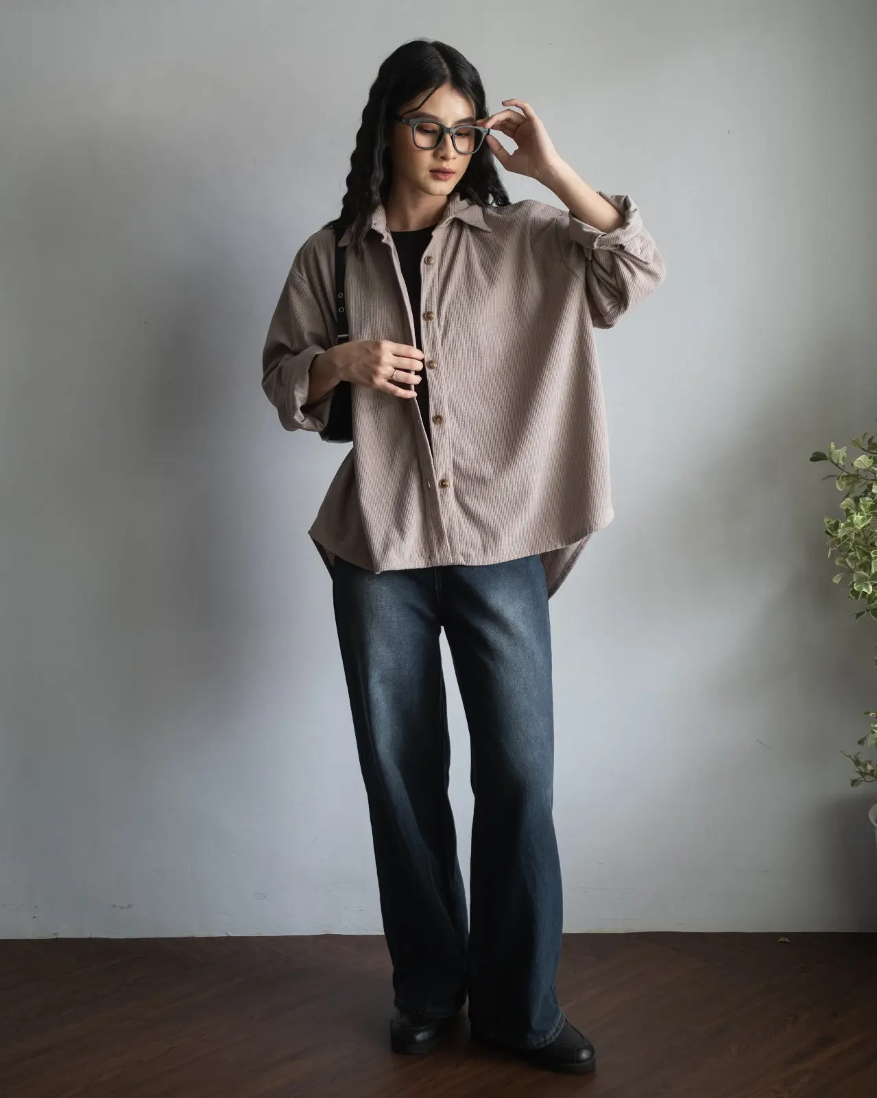Clemira Oversized Shirt Kode F136-1 Khaki - Image 3