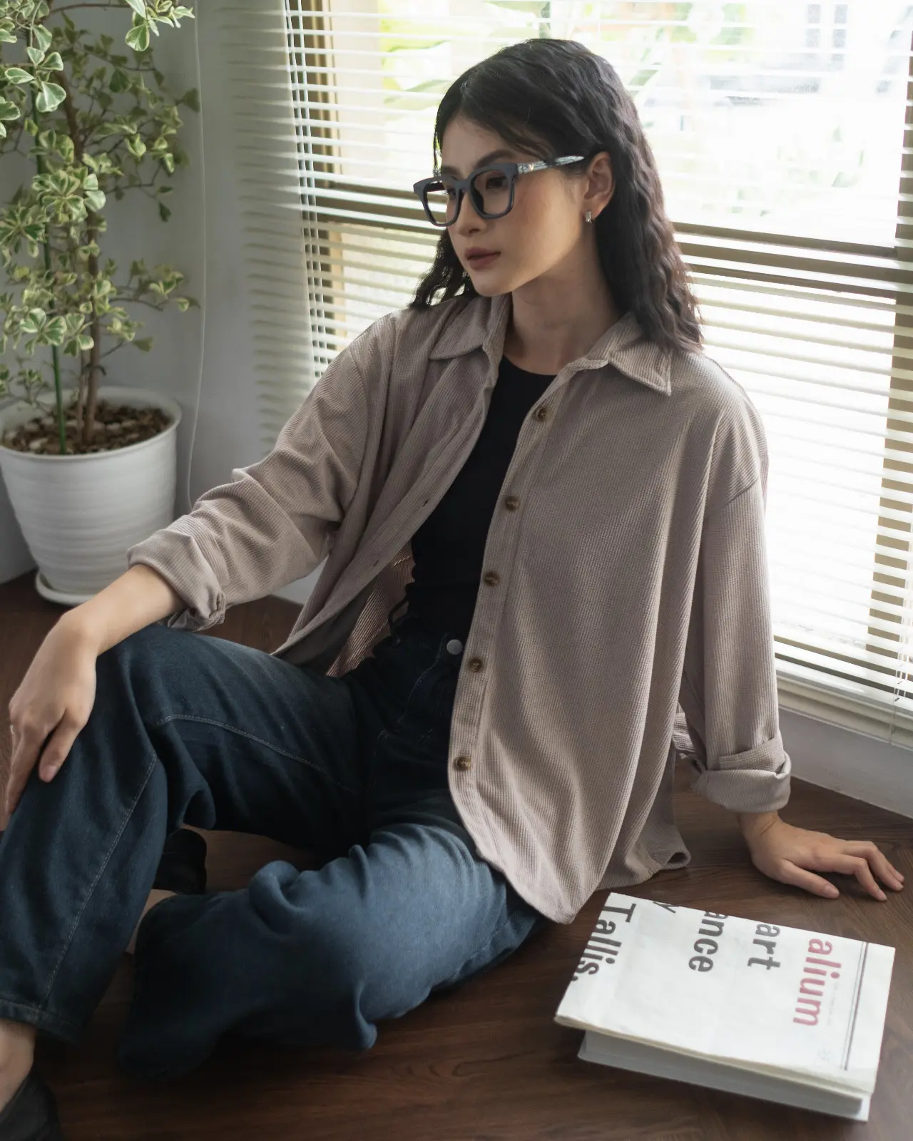 Clemira Oversized Shirt Kode F136-1 Khaki