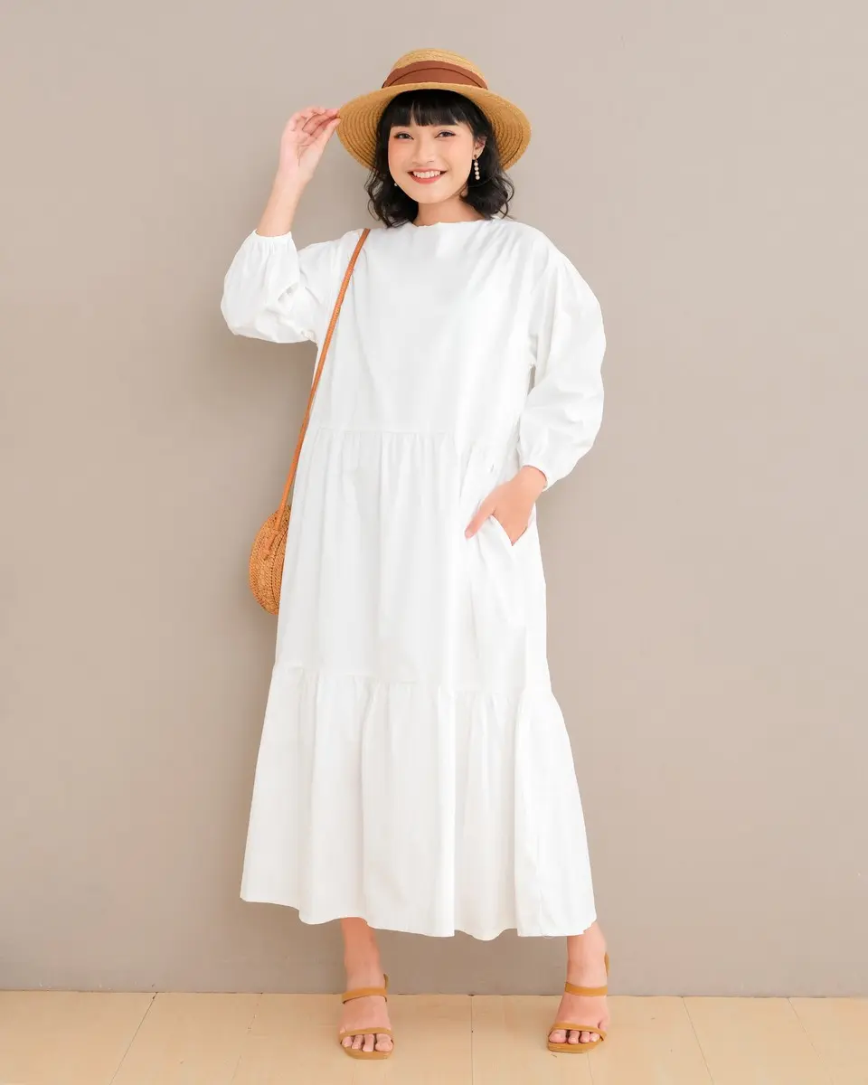 Dotty Maxi Dress Kode 6183 Broken White