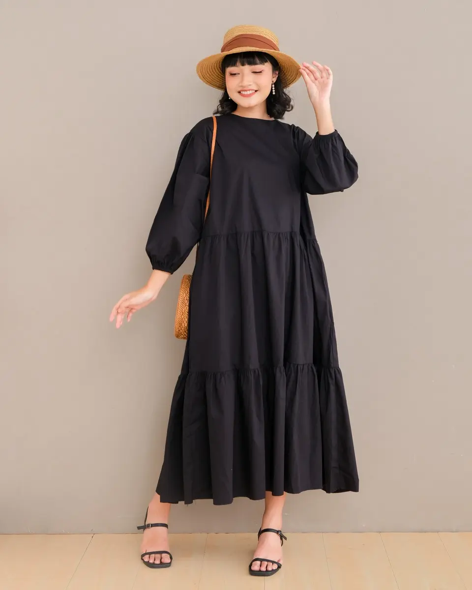 Dotty Maxi Dress Kode 6183 Black