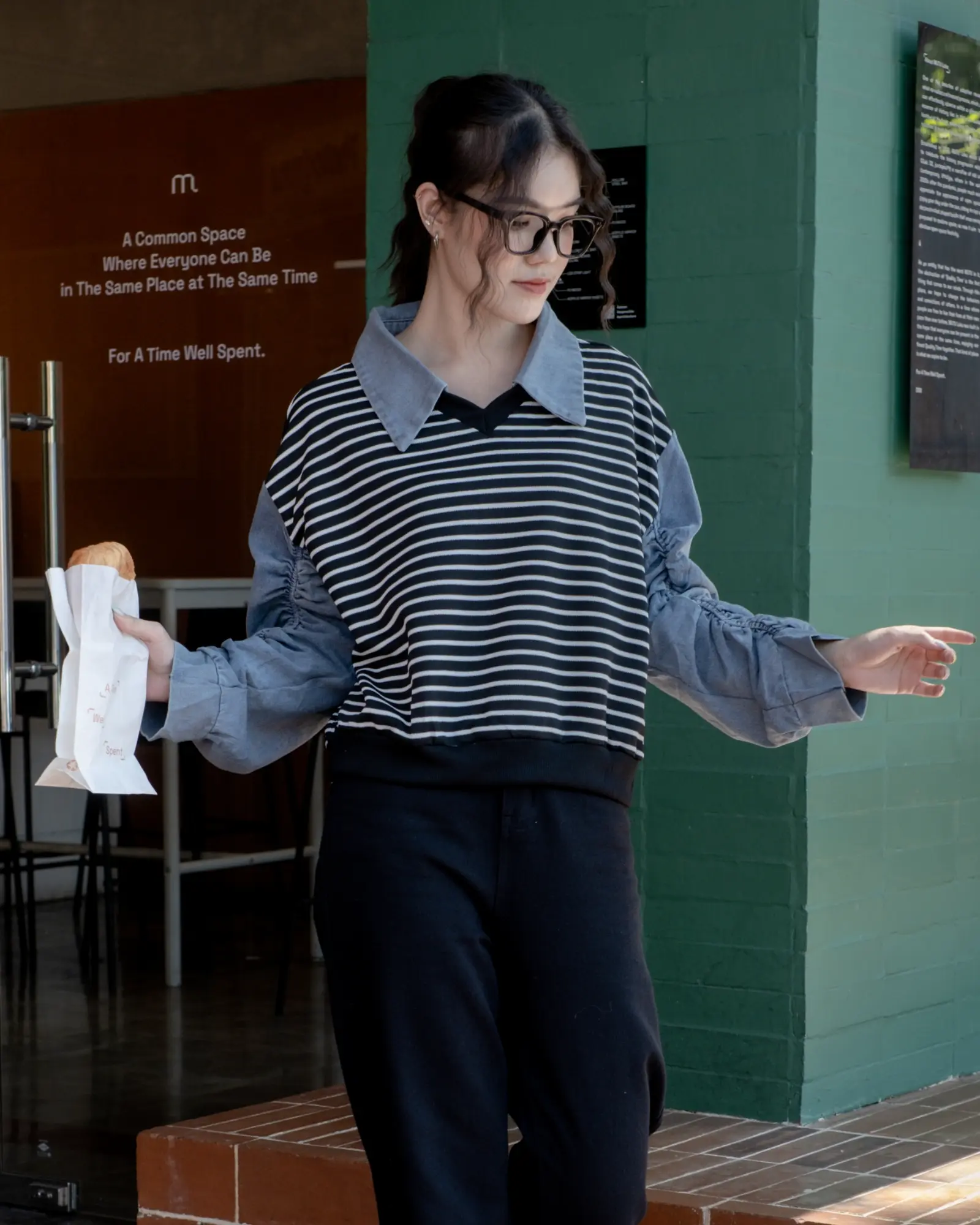Erviana Stripe Longsleeve Kode 96 Black - Image 2