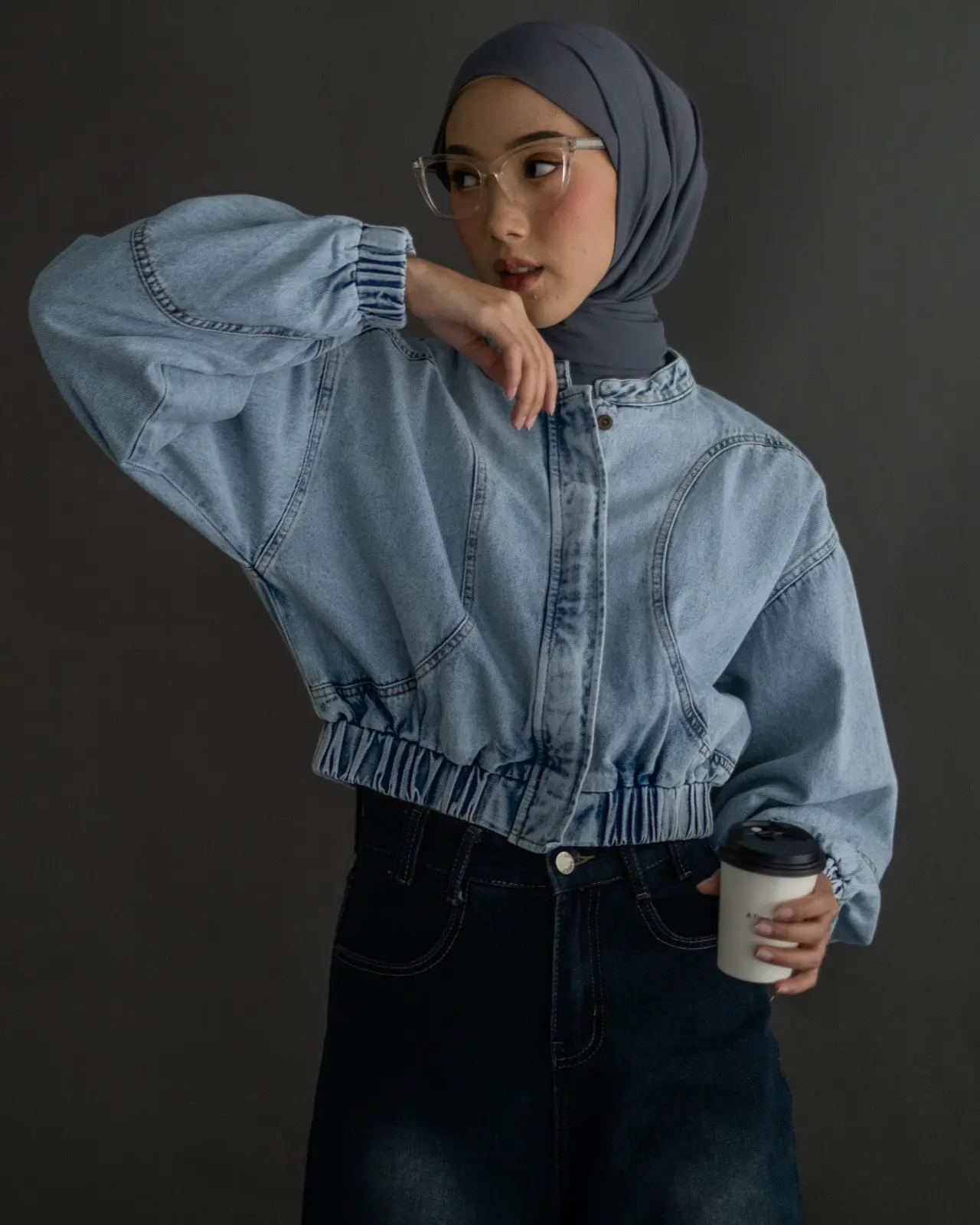 Elvira Denim Jacket Kode Pq1037 Light Blue