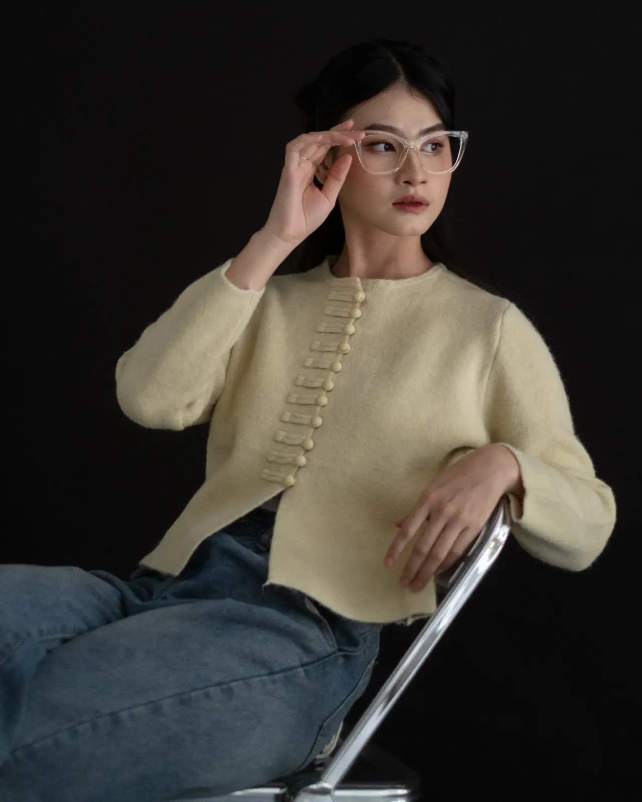 Galiana Cardigan Kode 103 Cream - Image 2