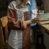 Genara Corduroy Jacket Kode L-117 Ivory-Blue - Image 2