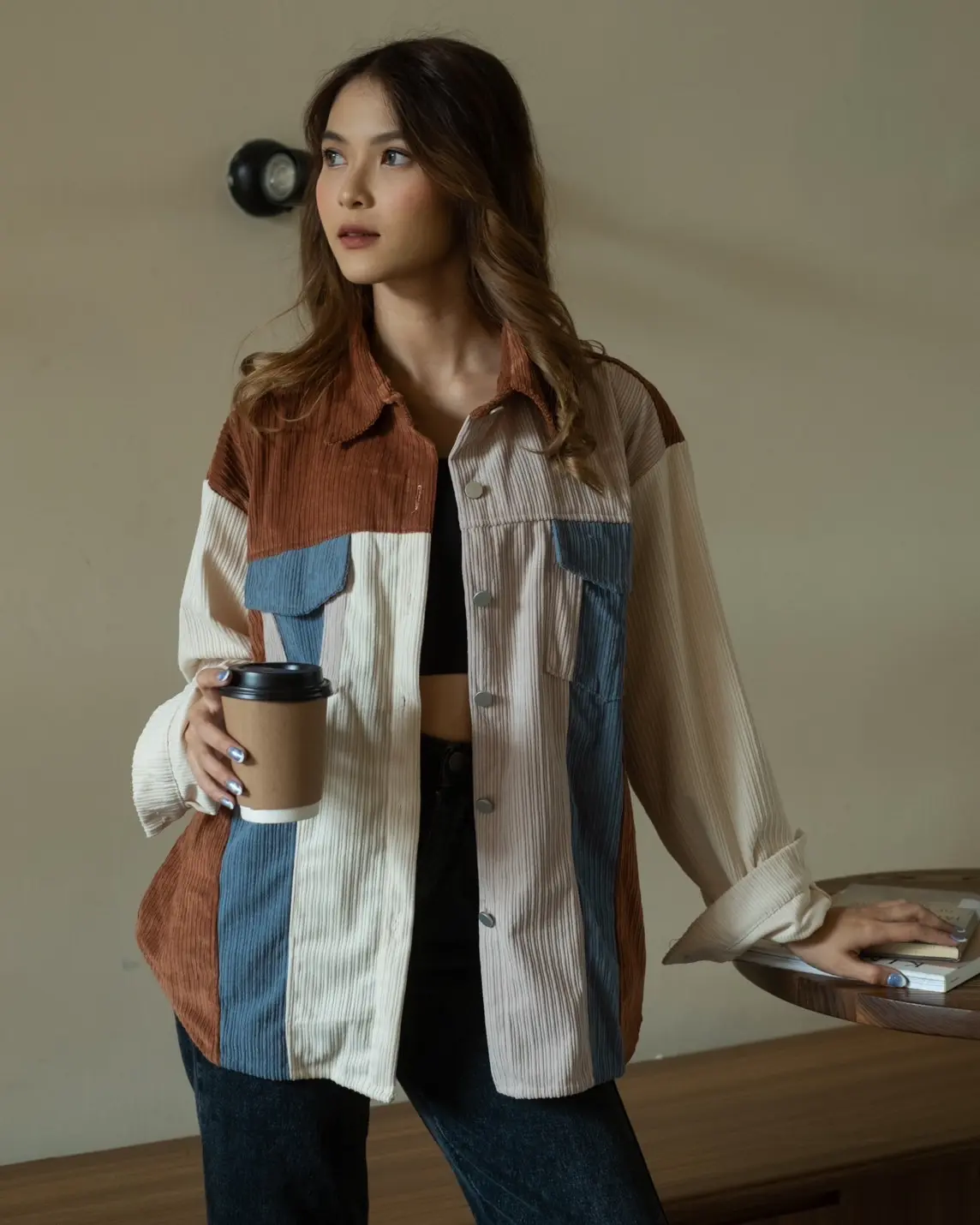 Genara Corduroy Jacket Kode L-117 Brown - Image 2