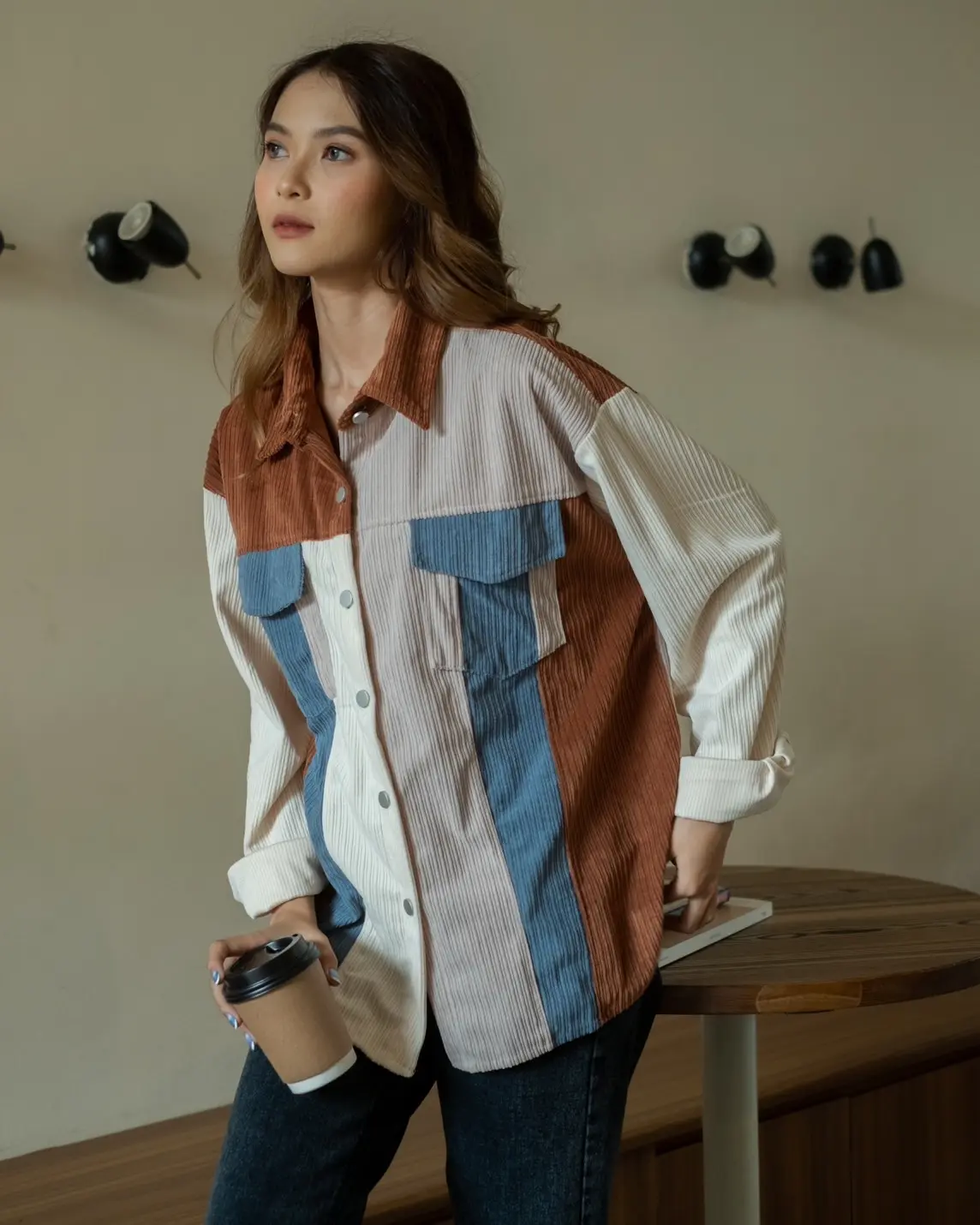Genara Corduroy Jacket Kode L-117 Brown