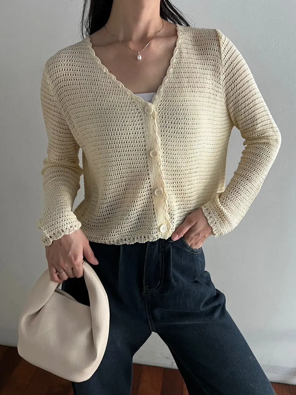 Jamiele Cardigan Kode 8826 Cream - Image 2