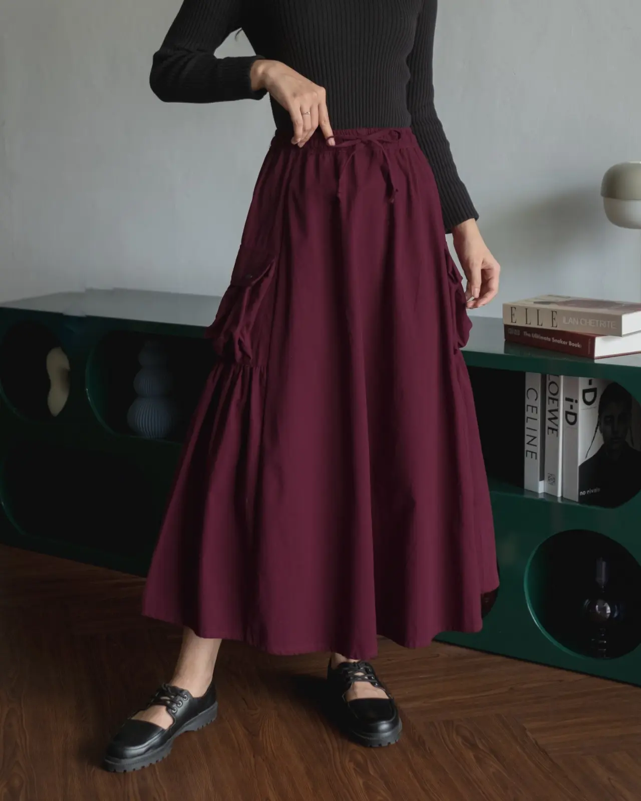 Jeza Skirt Maroon - Image 2