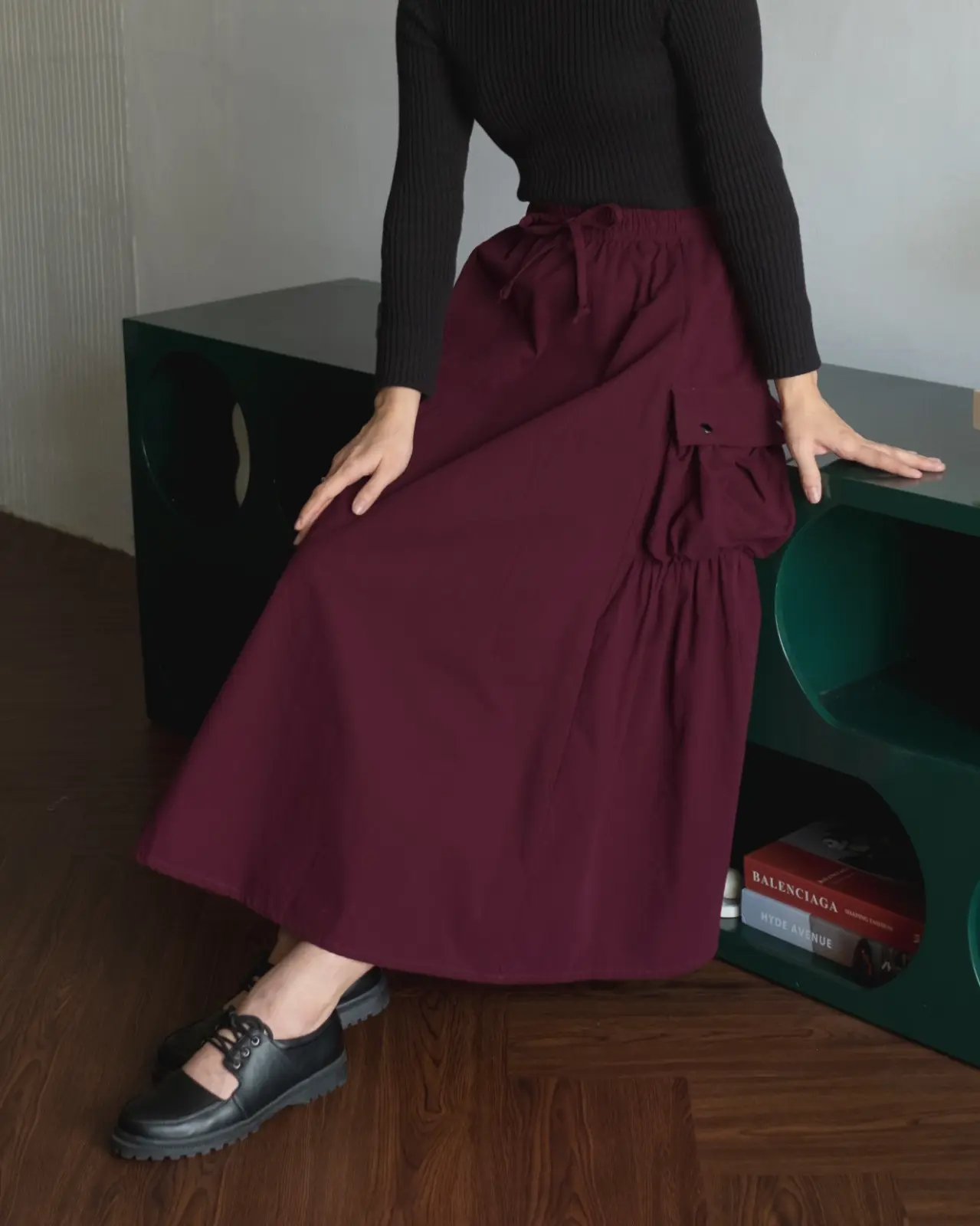 Jeza Skirt Maroon
