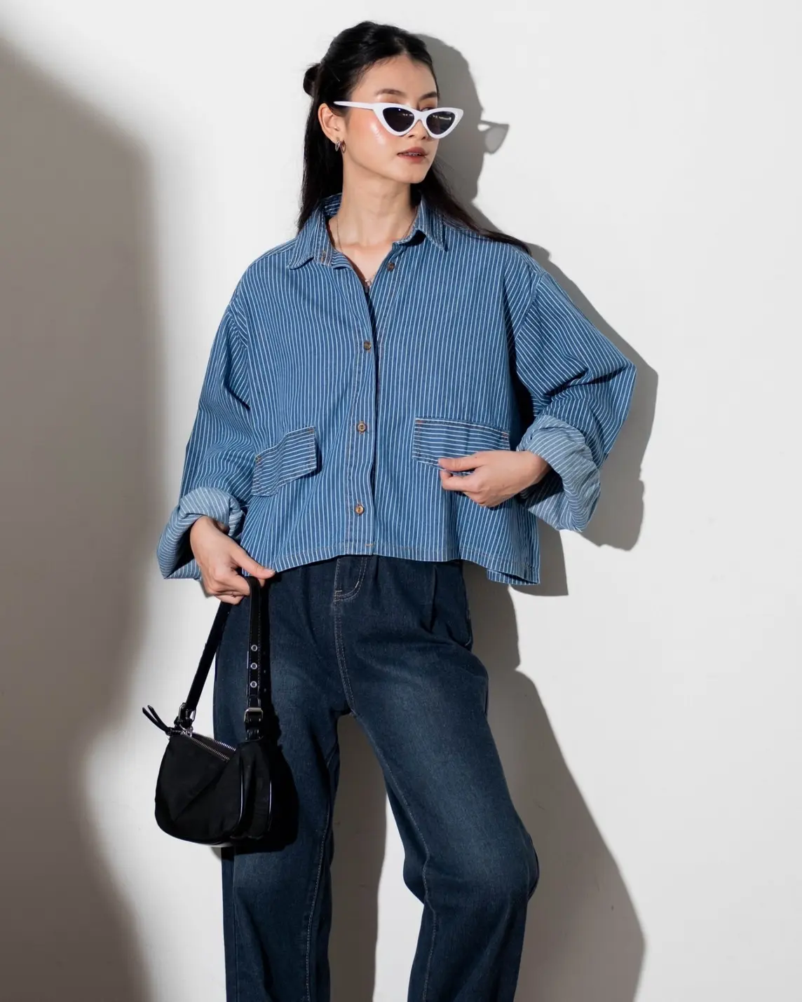Jorina Denim Shirt Kode Q1016 Dark Blue - Image 2