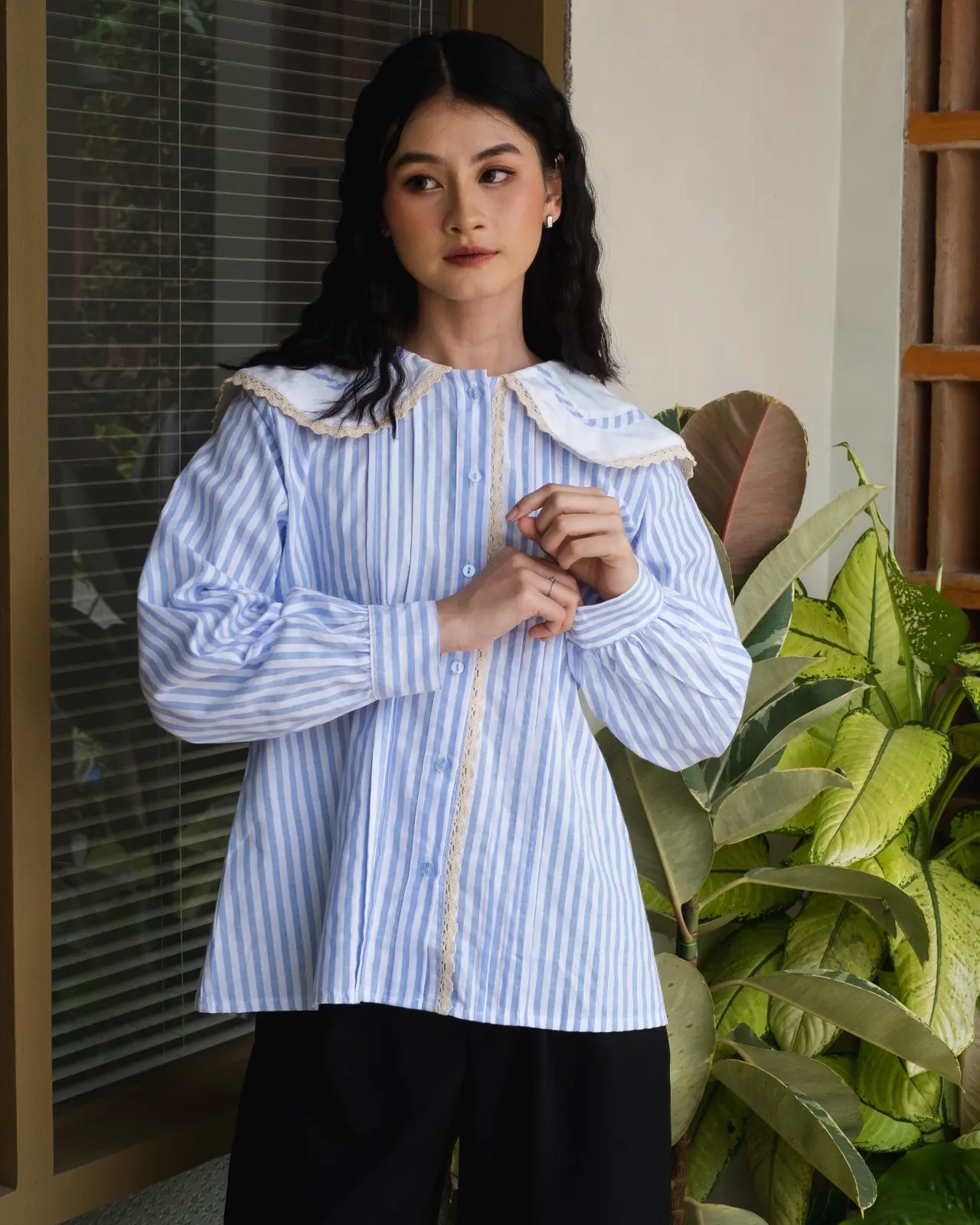 Kiana Stripe Shirt Blue - Image 2