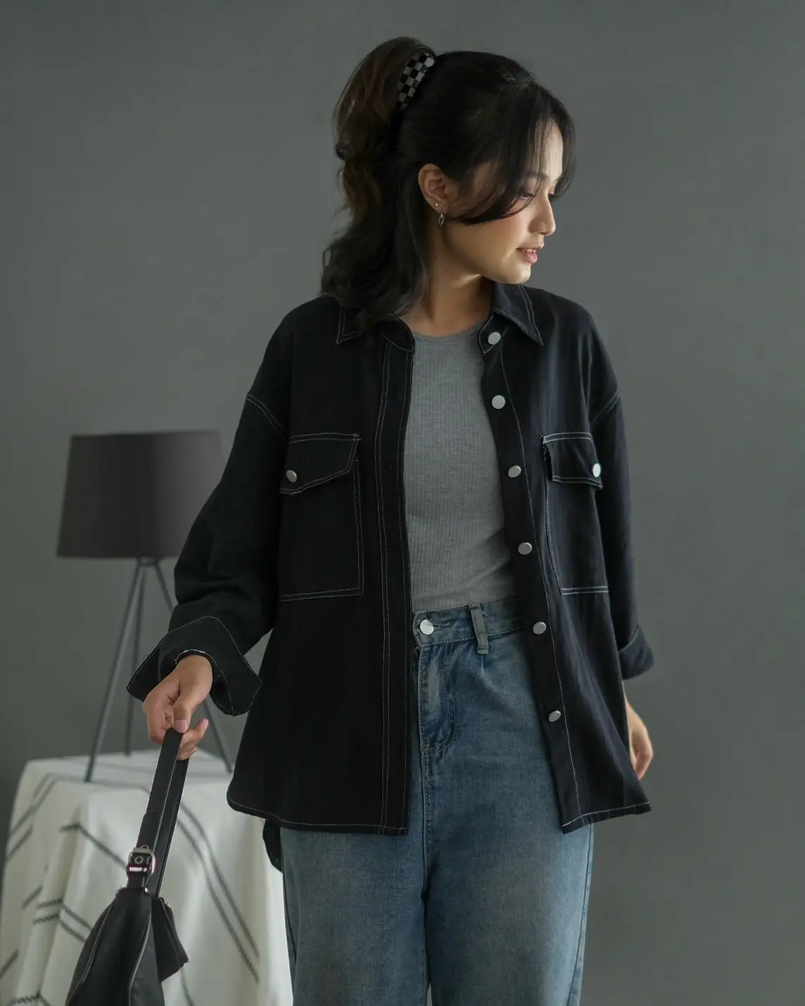 Laiza Shirt Kode R047-1 Black - Image 2