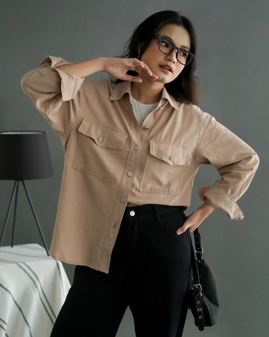 Laiza Shirt Kode R047-1 Khaki - Image 2