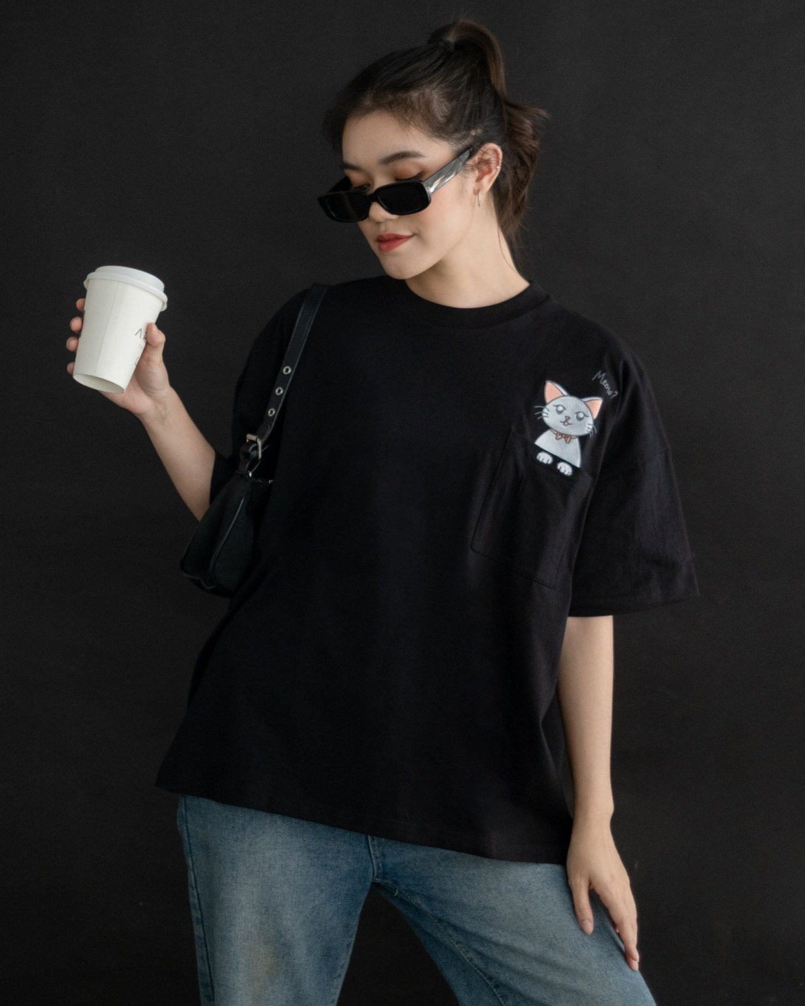 Meow T-Shirt Black