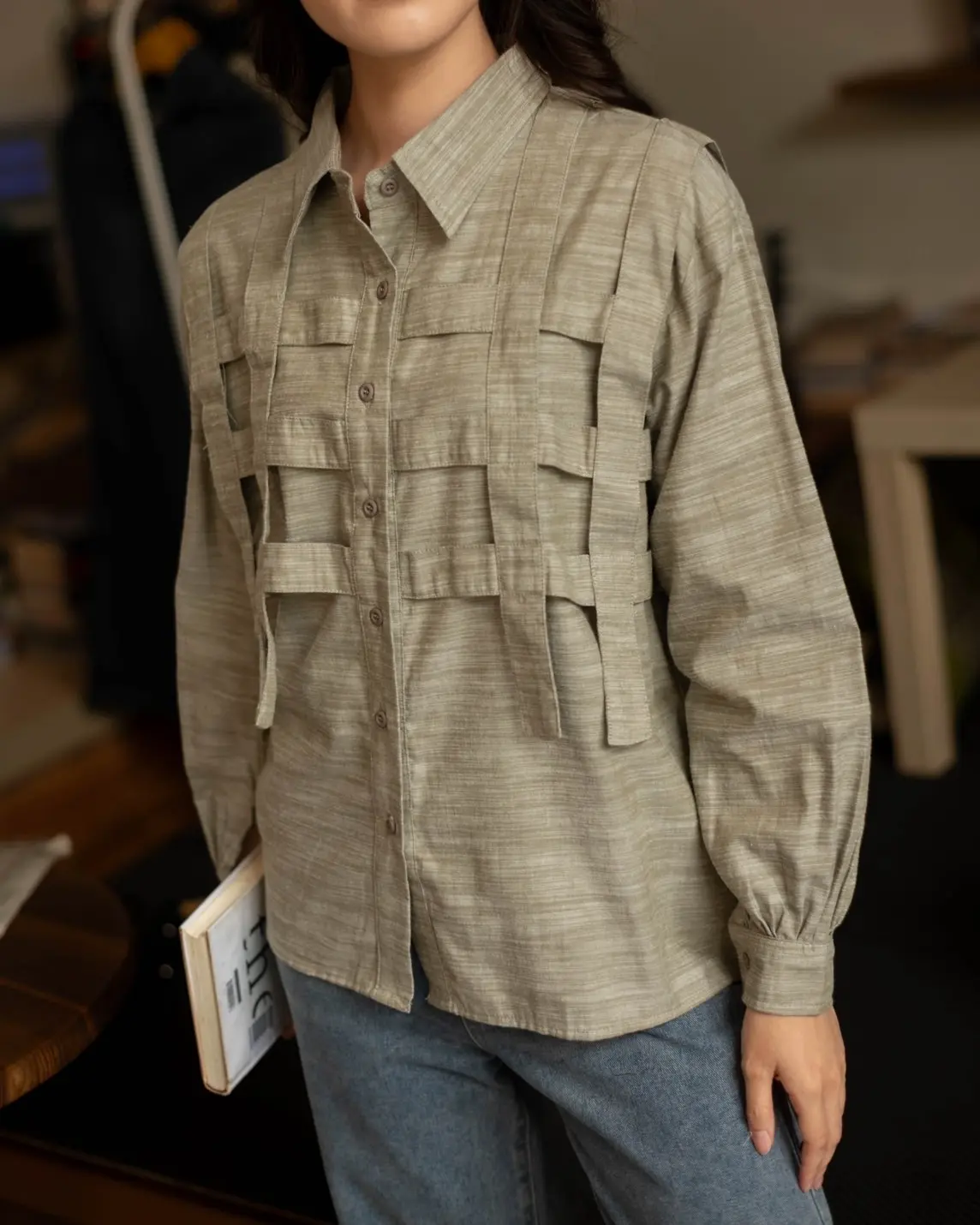 Moriarthy Oxford Shirt Sage Green - Image 3