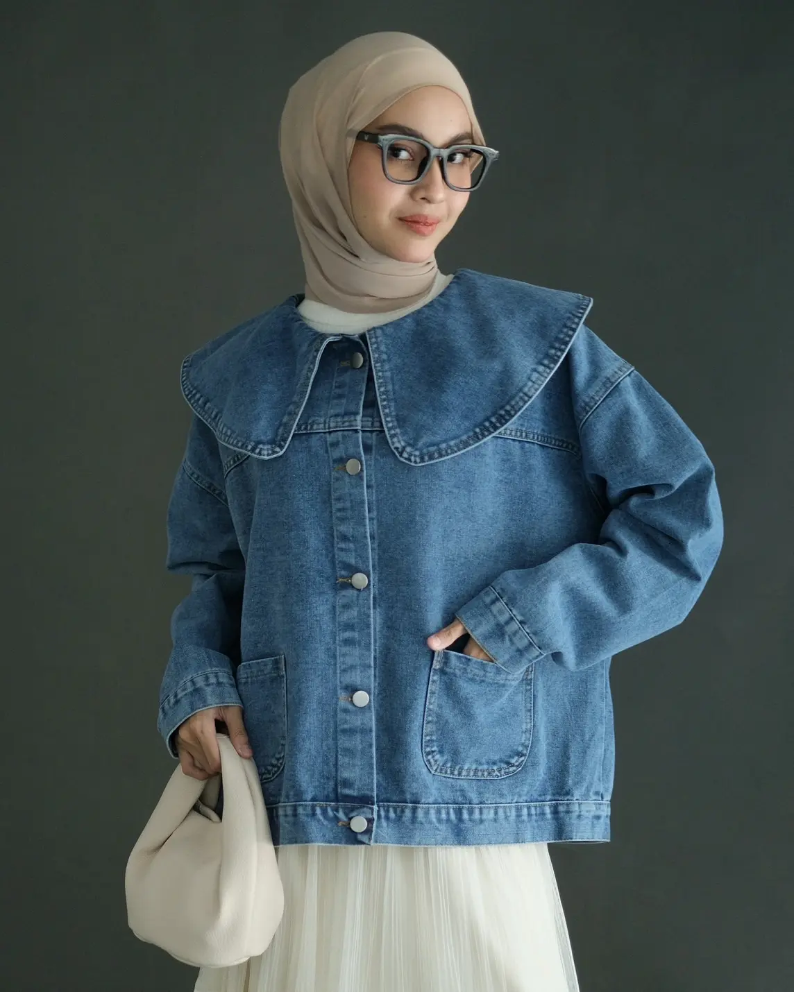 Nasyifa Denim Jacket Kode 287 Medium Blue - Image 2