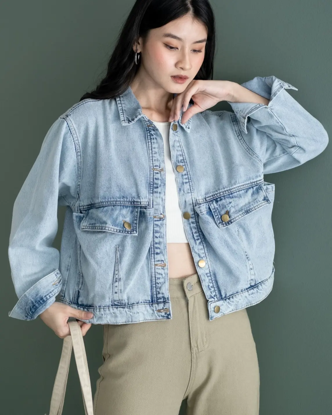 Oriza Denim Jacket Kode Pq1036 Light Blue - Image 3