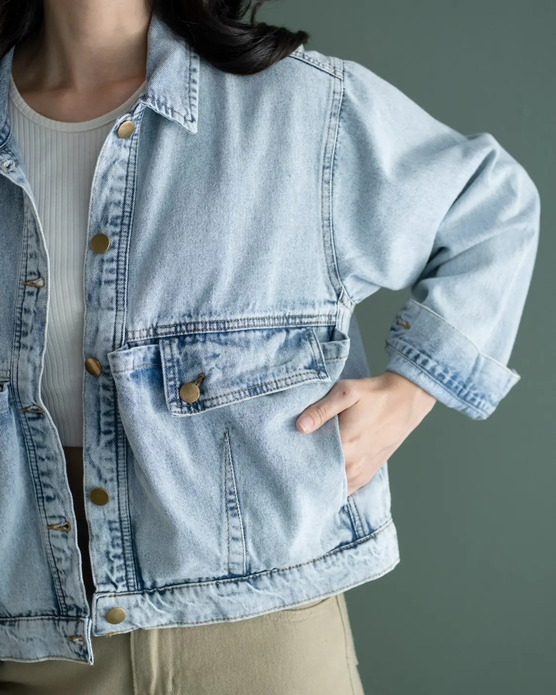 Oriza Denim Jacket Kode Pq1036 Light Blue - Image 2