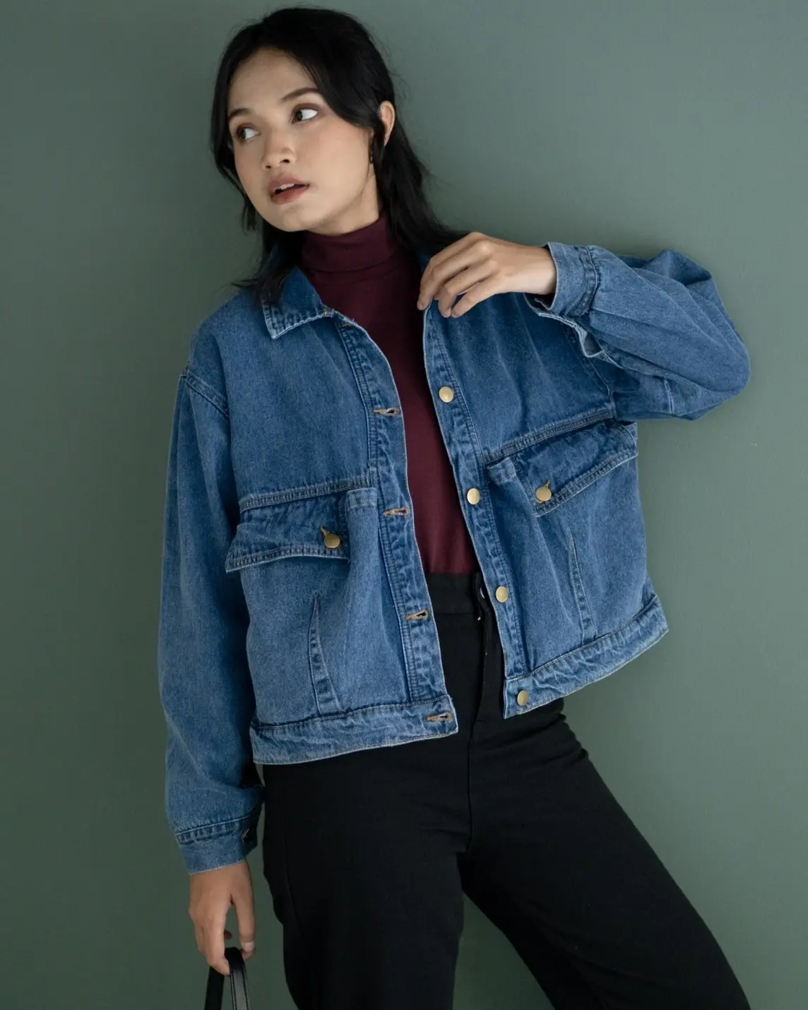Oriza Denim Jacket Kode Pq1036 Dark Blue