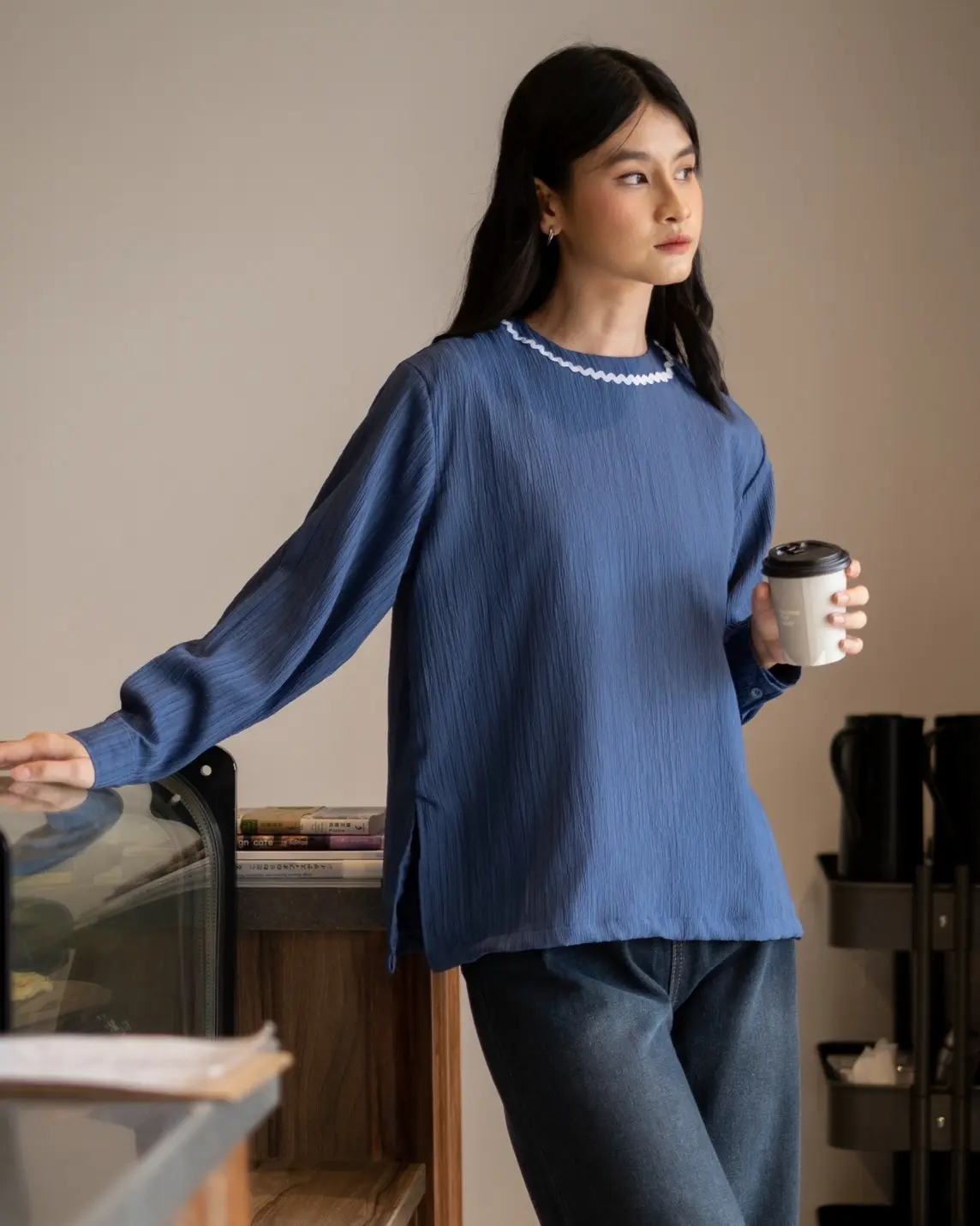 Ula Blouse Blue - Image 2