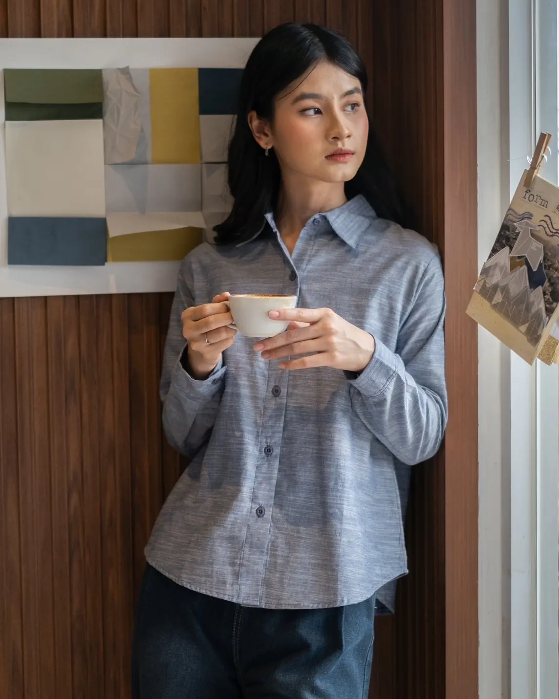Preppy Oxford Shirt Blue - Image 2