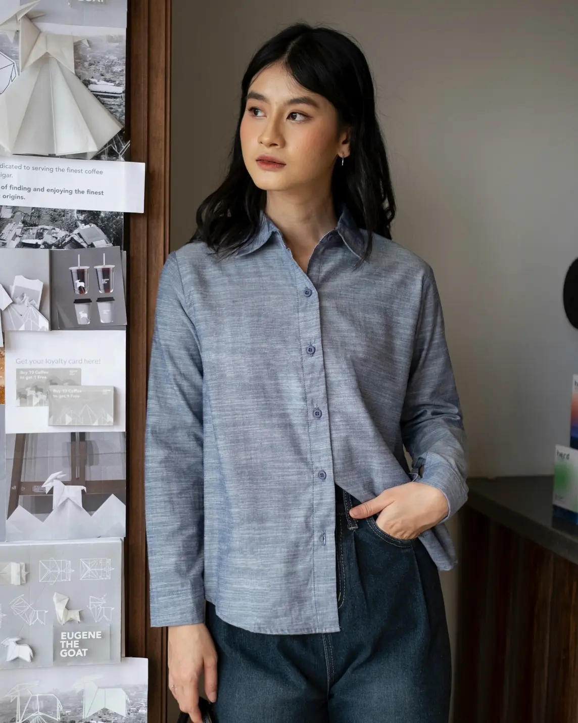 Preppy Oxford Shirt Blue - Image 3