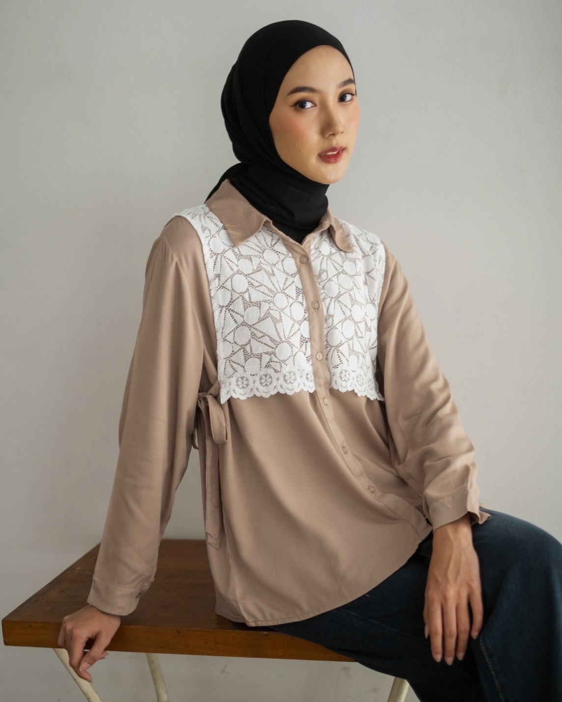 Briana Shirt Kode 20192 Khaki - Image 2