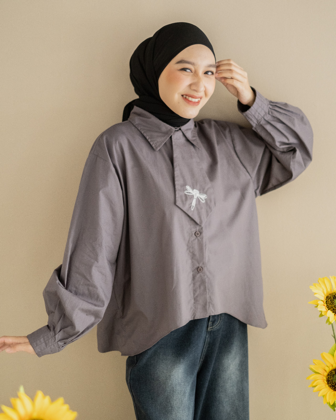 Deana Shirt Dark Grey - Image 2