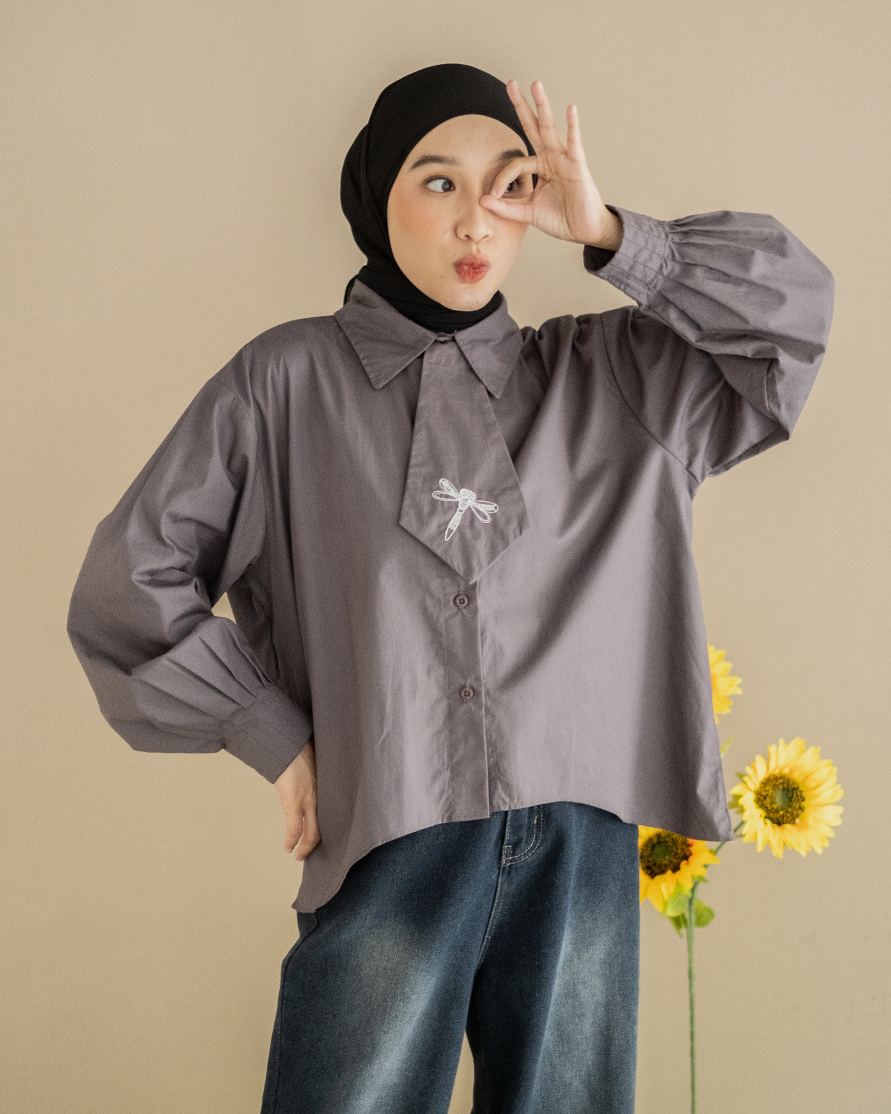 Deana Shirt Dark Grey - Image 3