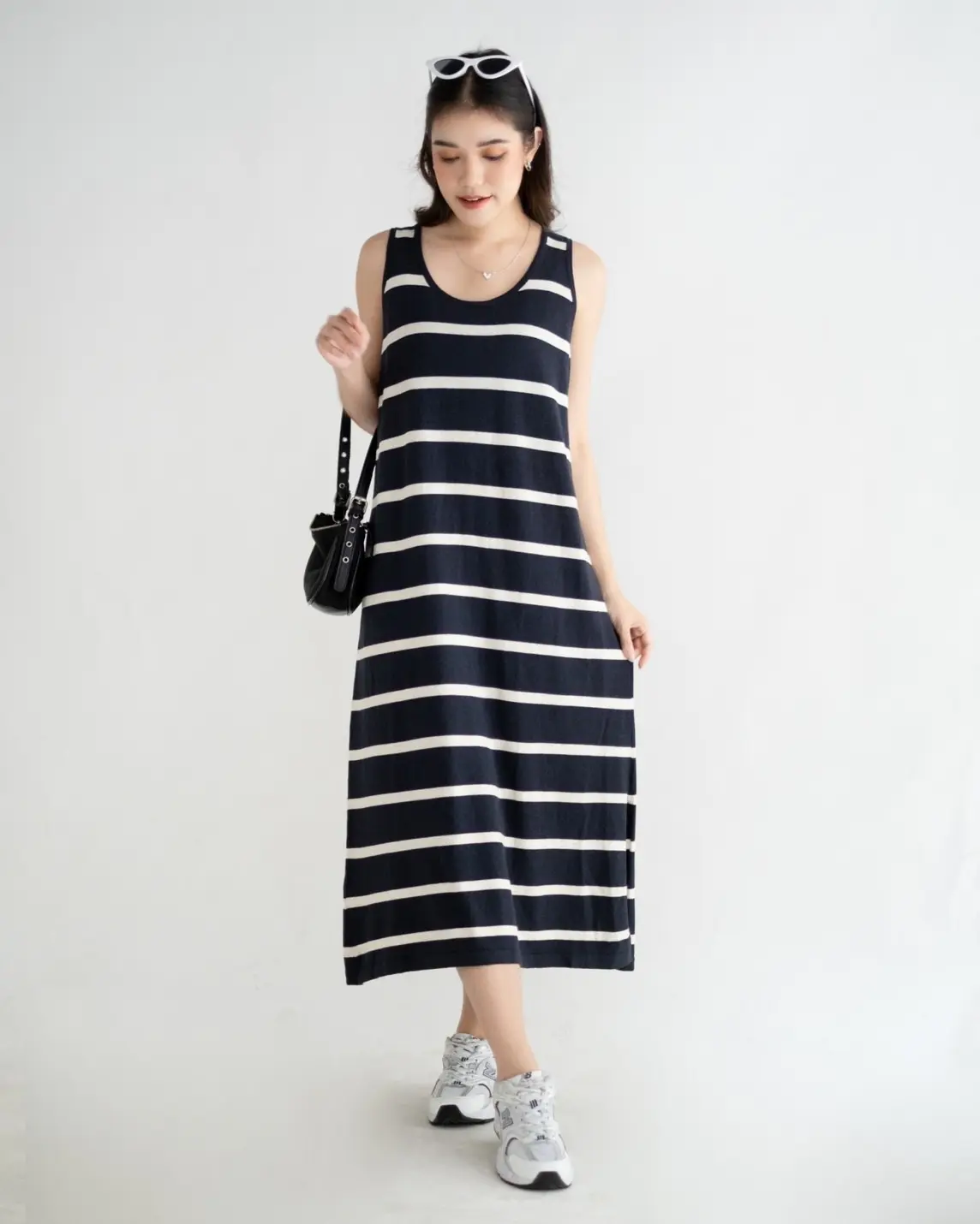 Fariza Stripe Longdress Kode 127 Navy