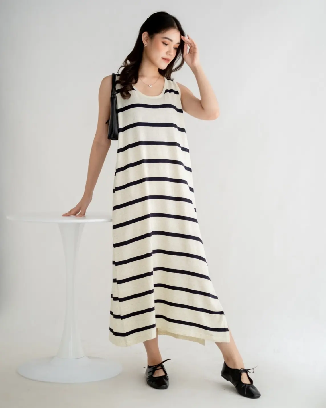 Fariza Stripe Longdress Kode 127 Cream - Image 2