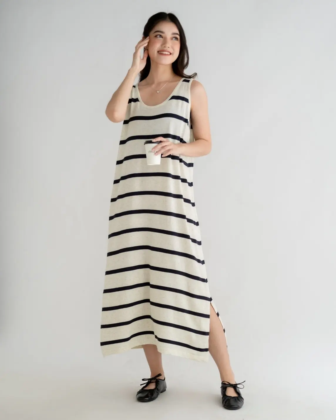 Fariza Stripe Longdress Kode 127 Cream