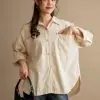 Hariza Shirt Kode L123-2 Beige