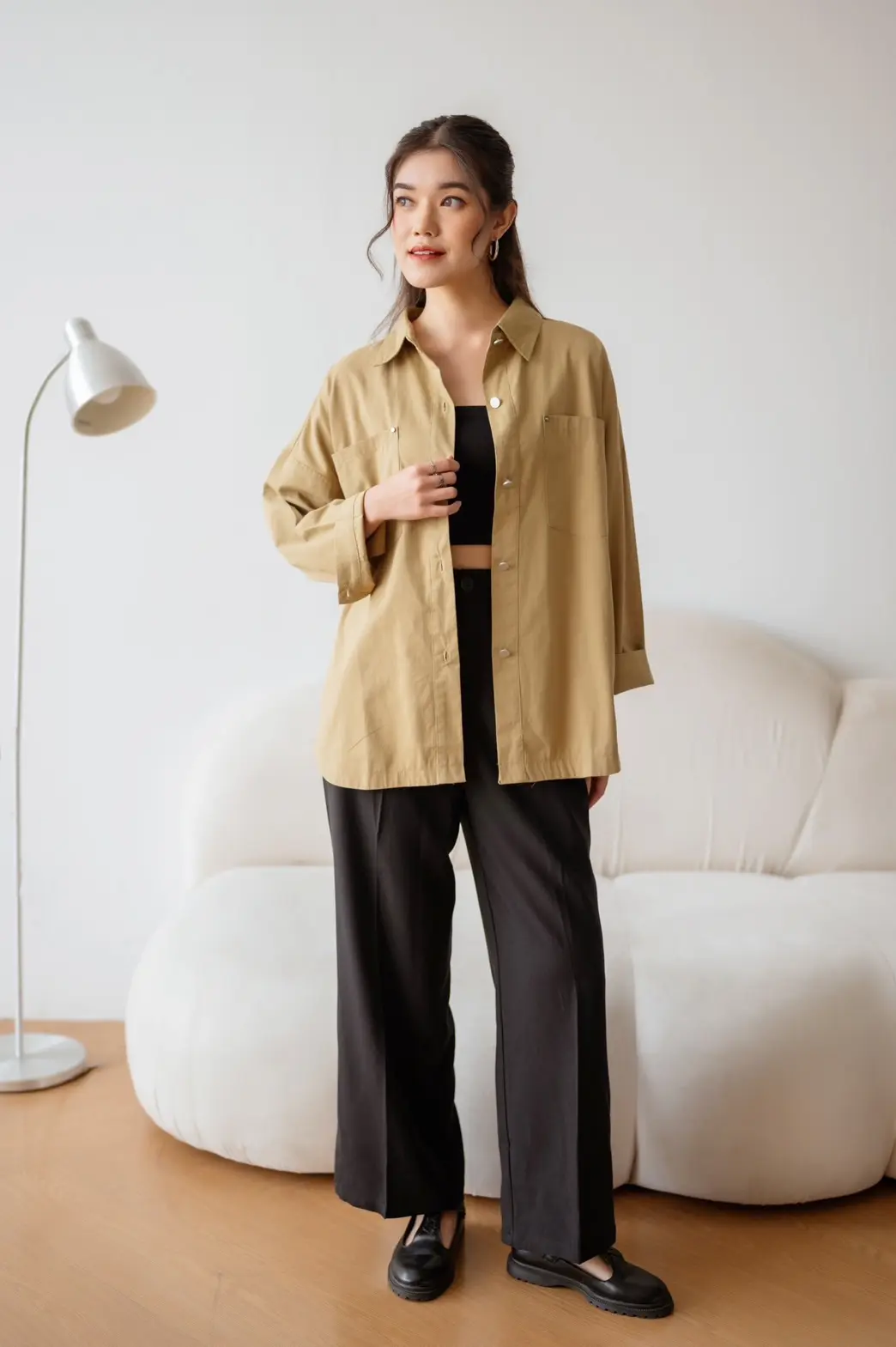 Hariza Shirt Kode L123-2 Khaki - Image 2