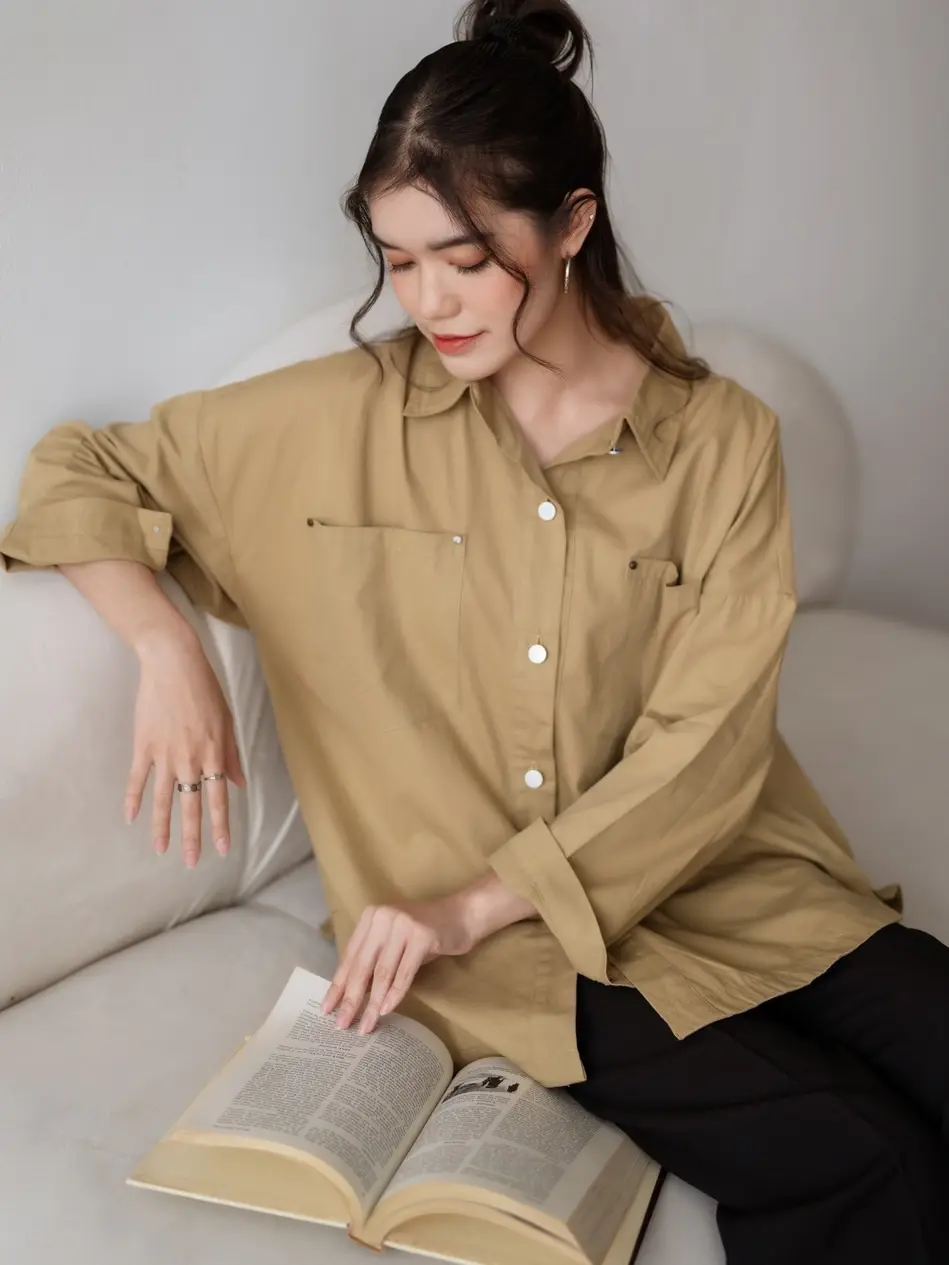 Hariza Shirt Kode L123-2 Khaki - Image 3