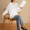 Hariza Shirt Kode L123-2 Broken White - Image 3