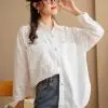 Hariza Shirt Kode L123-2 Broken White