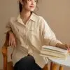 Hariza Shirt Kode L123-2 Beige - Image 2