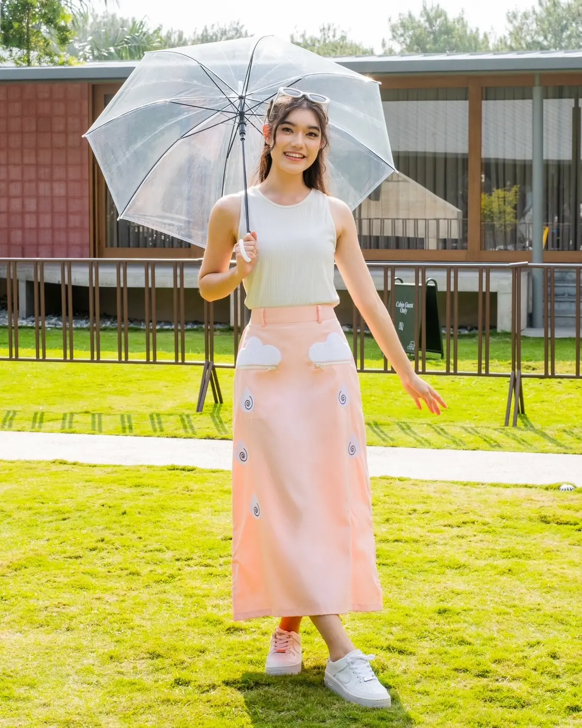 Jardin Drizzle Skirt Peach