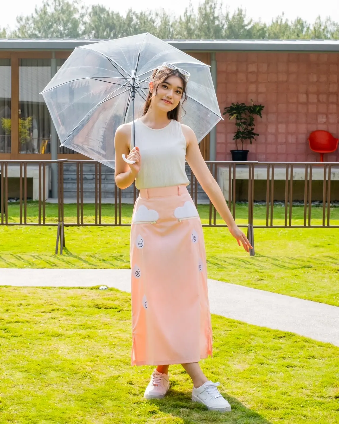 Jardin Drizzle Skirt Peach - Image 2