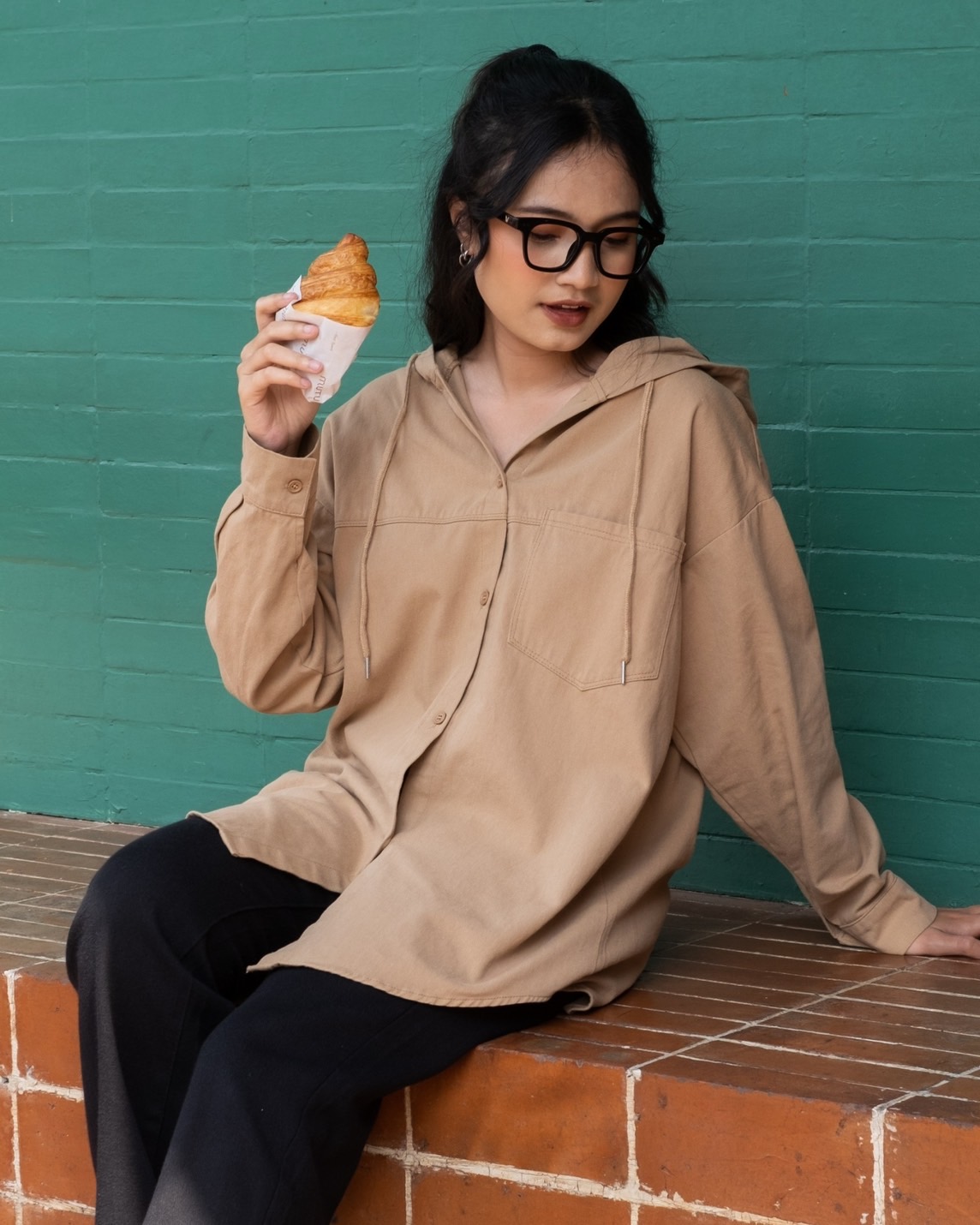 Kaisya Hoodie Shirt Kode 808-1 Khaki