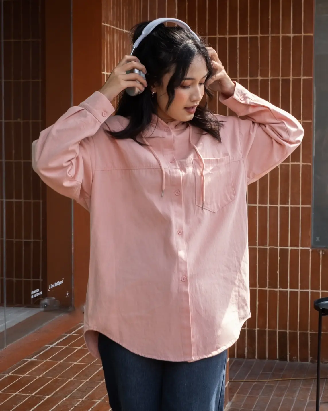 Kaisya Hoodie Shirt Kode 808-1 Pink - Image 2