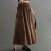 Malika Corduroy Skirt Kode 6644 Coffee - Image 2