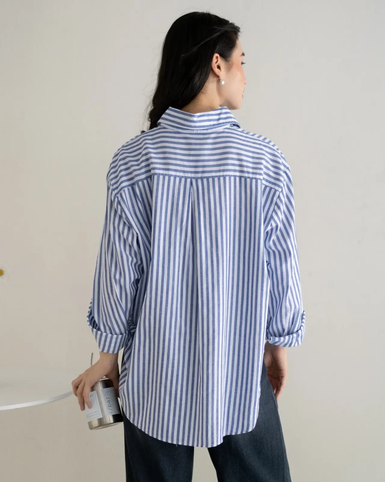 Ratika Stripe Shirt Kode 27996 Blue Denim - Image 4