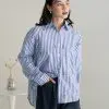 Ratika Stripe Shirt Kode 27996 Blue Denim
