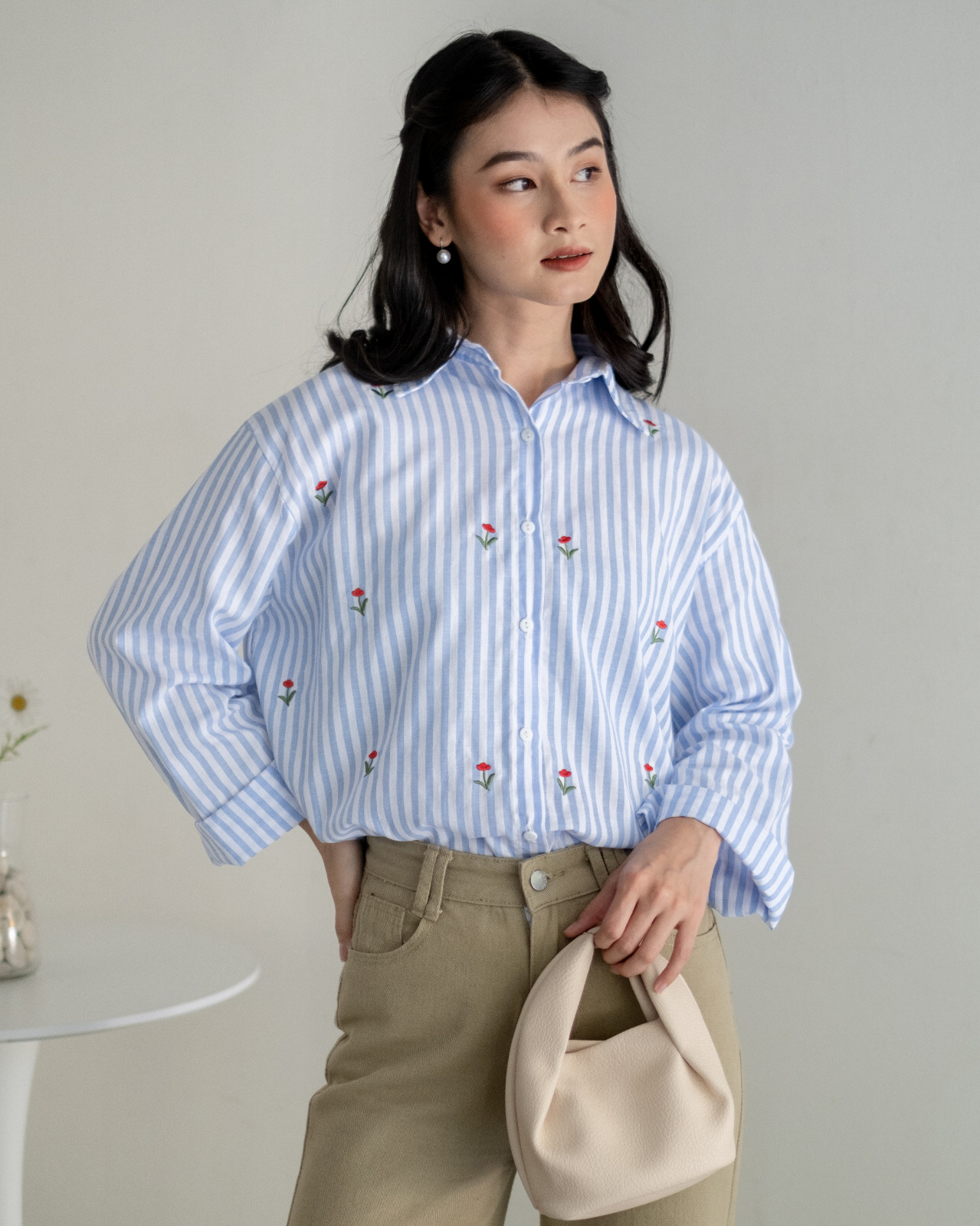 Alternative view of Ratika Stripe Shirt Kode 27996 Light Blue