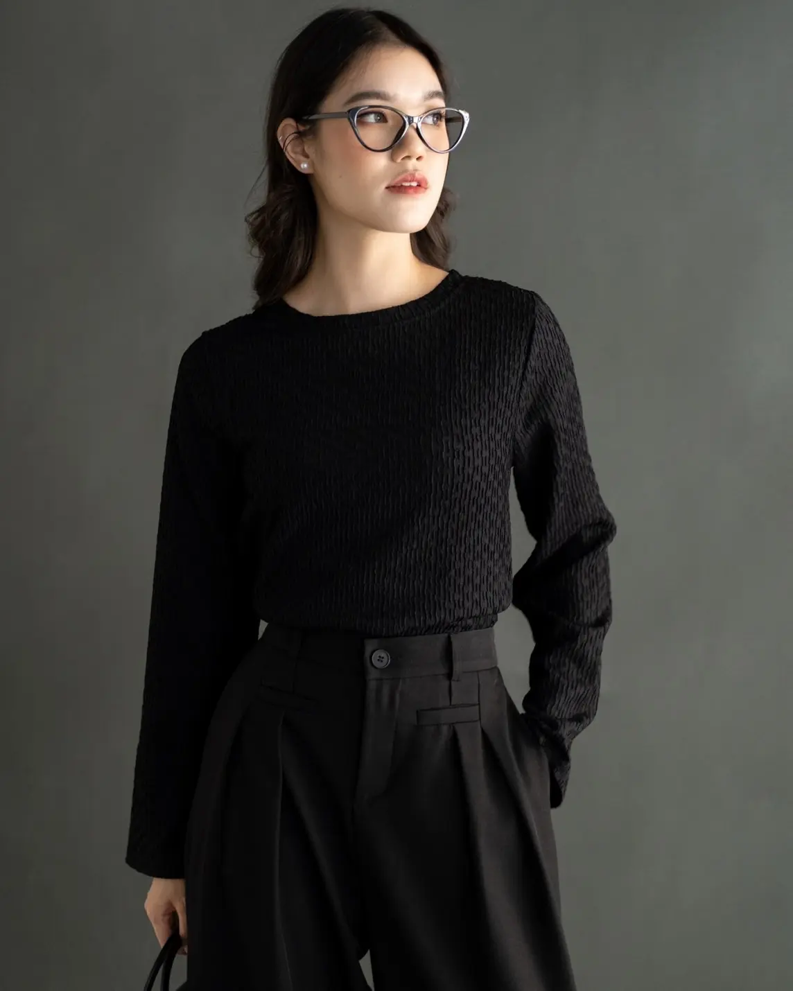 Tesha Longsleeve Kode 8815 Black