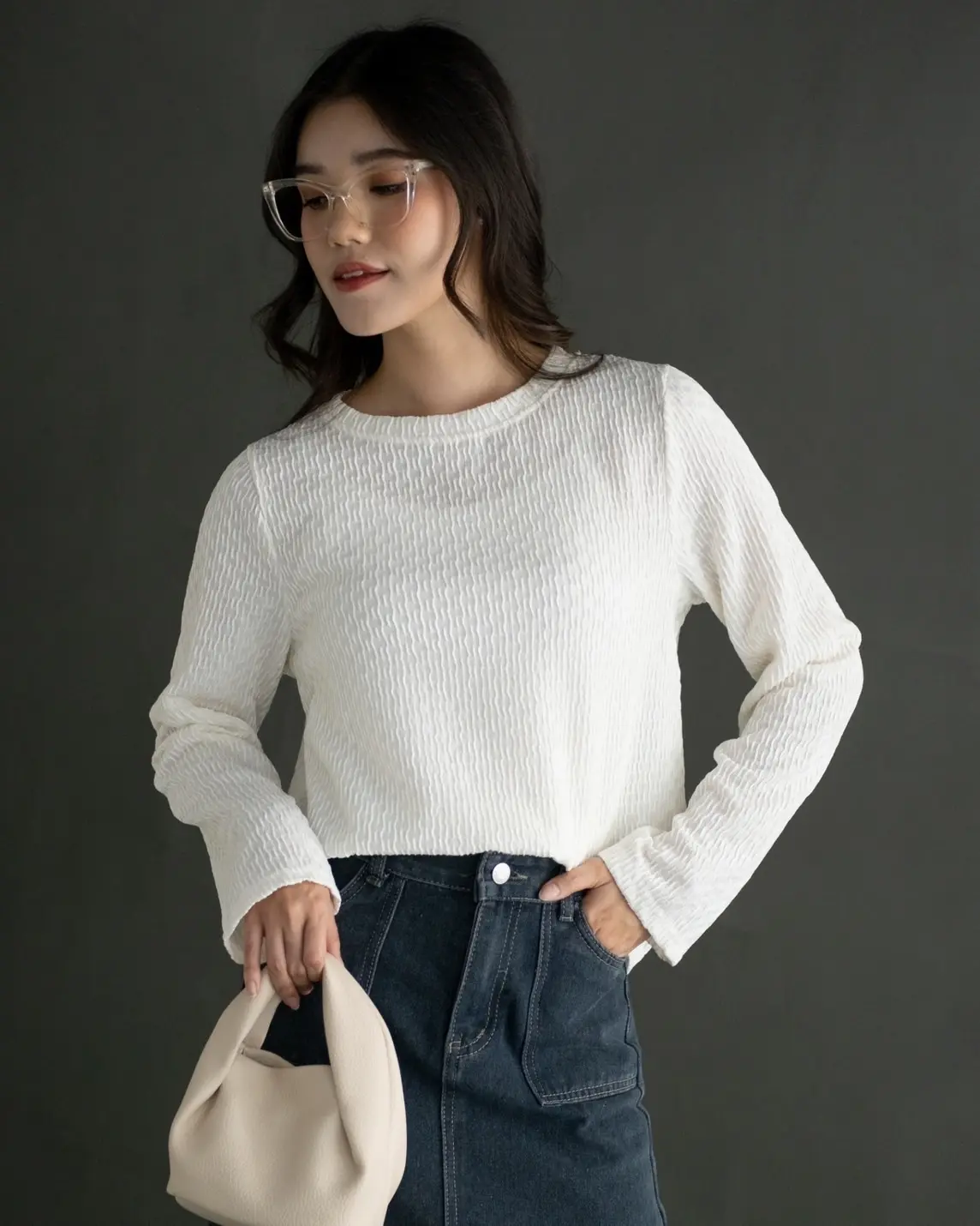 Tesha Longsleeve Kode 8815 Ivory - Image 2
