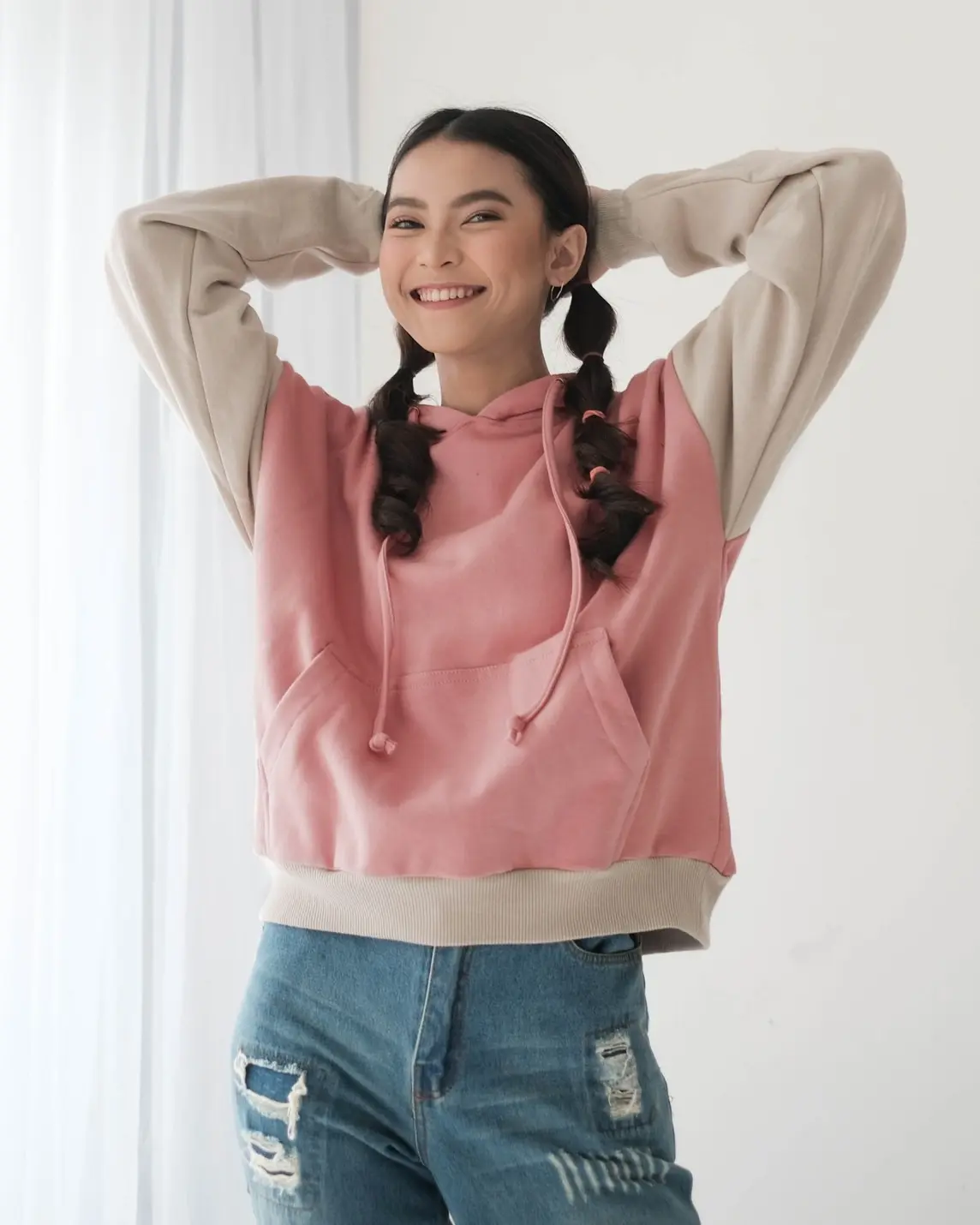 Windira Hoodie Sweater Dusty Pink - Image 2
