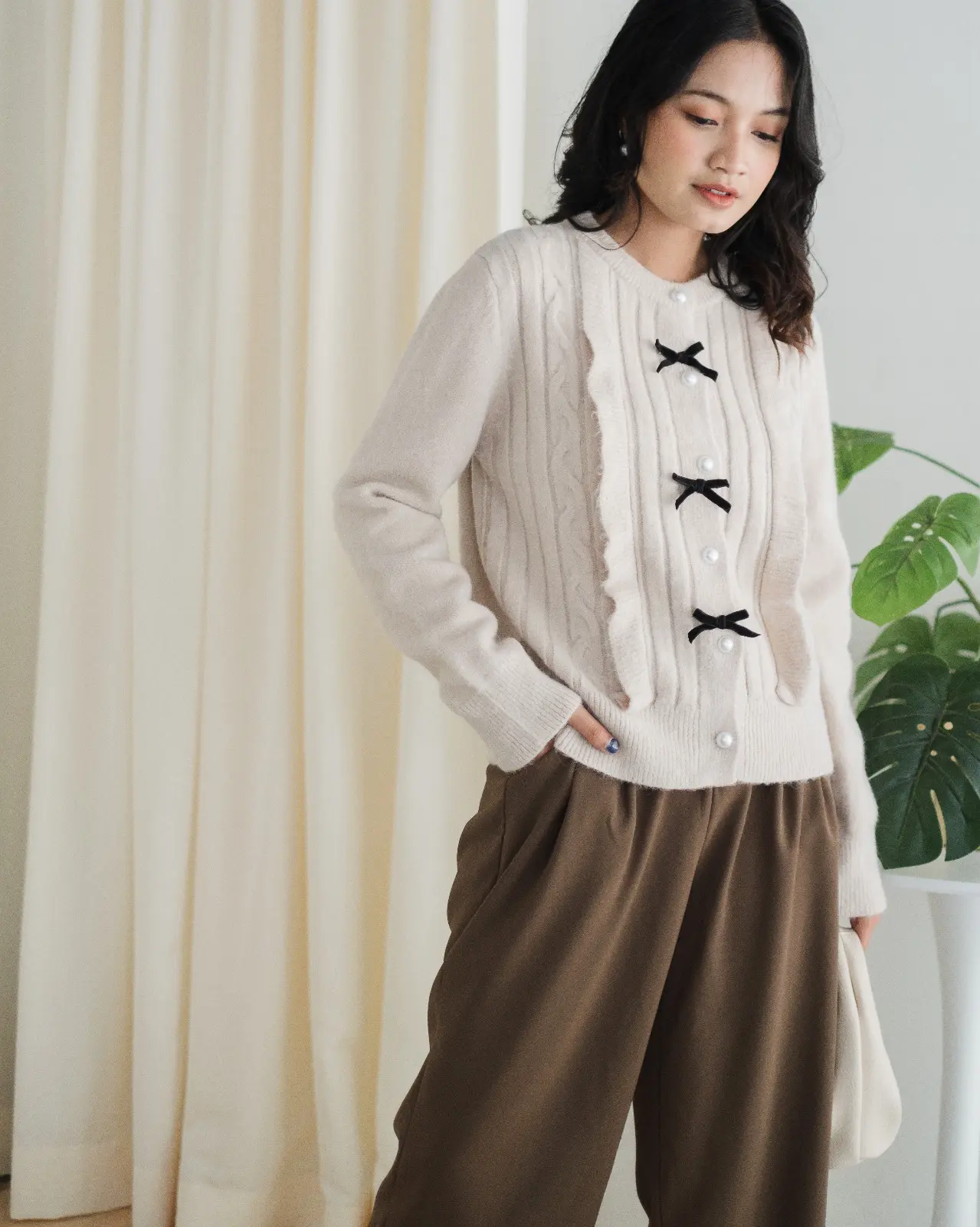 Xaisha Cardigan Kode 117 Beige - Image 3
